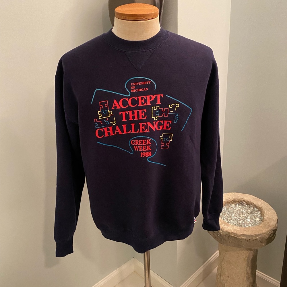 Vintage Greek Week University of Michigan Phi Delta Theta Russell XL Sweatshirt.